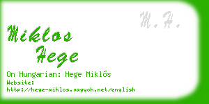 miklos hege business card